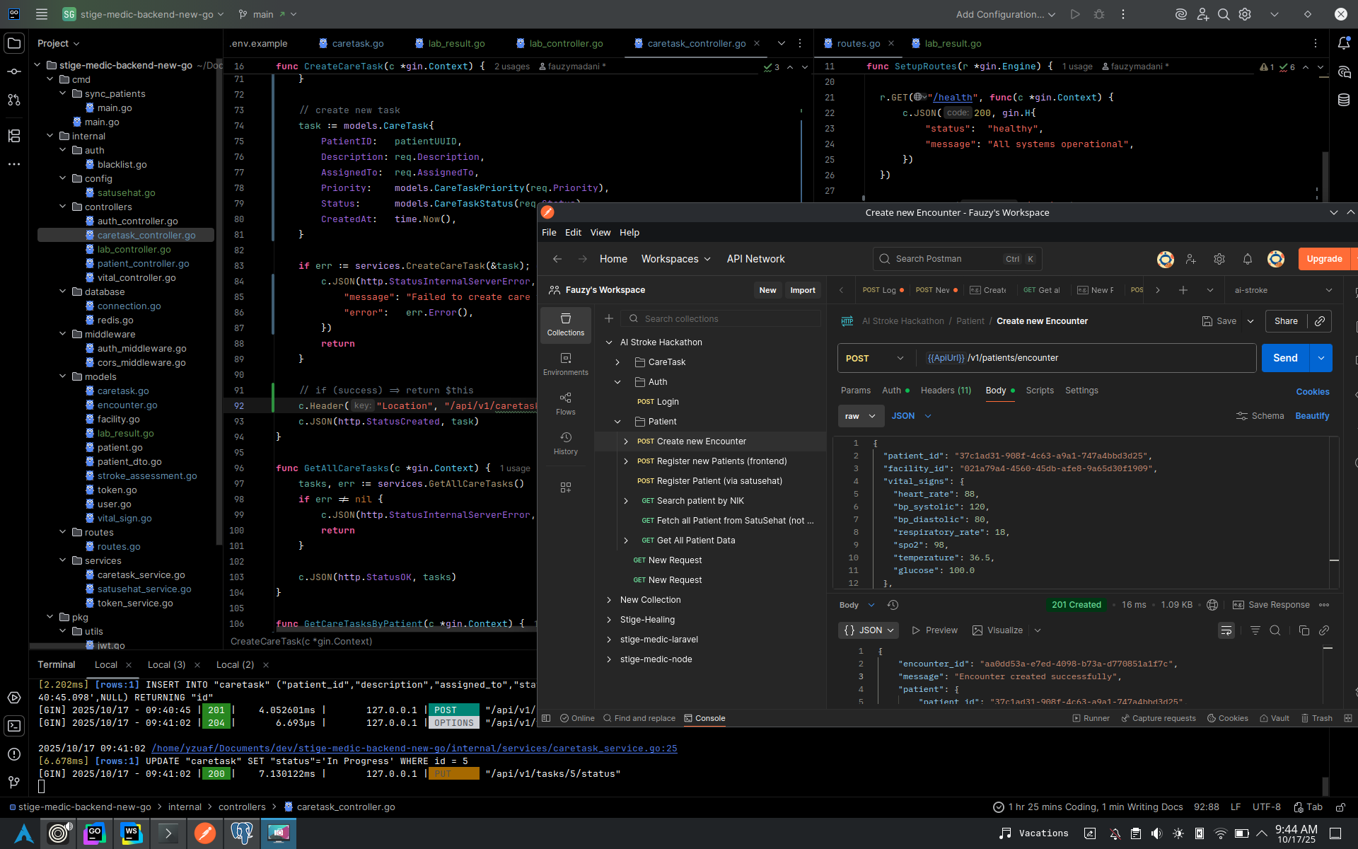 Backend work